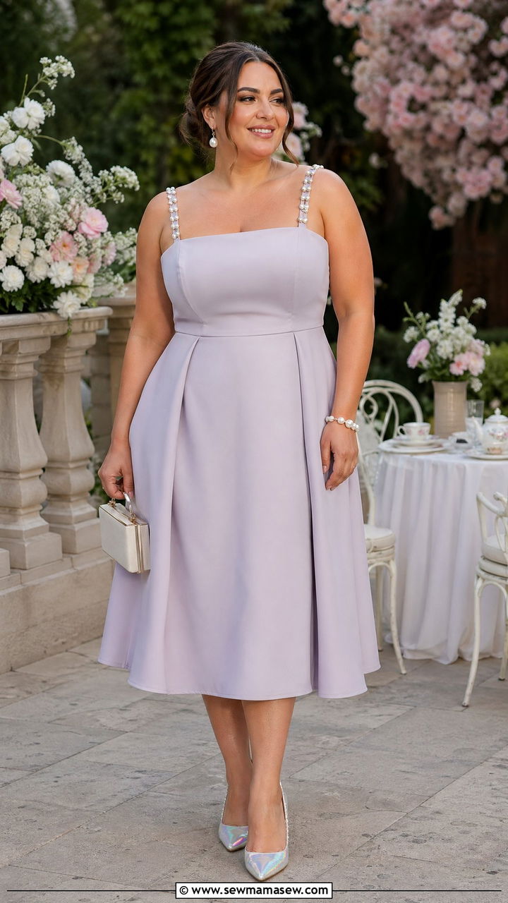 PearlEmbellished Dress Plus Size Wedding Guest Outfit - 35 Wedding guest outfits curvy women