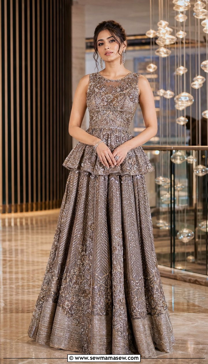 Peplum Top Lehenga Set for Sangeet - 35 Sangeet outfit ideas