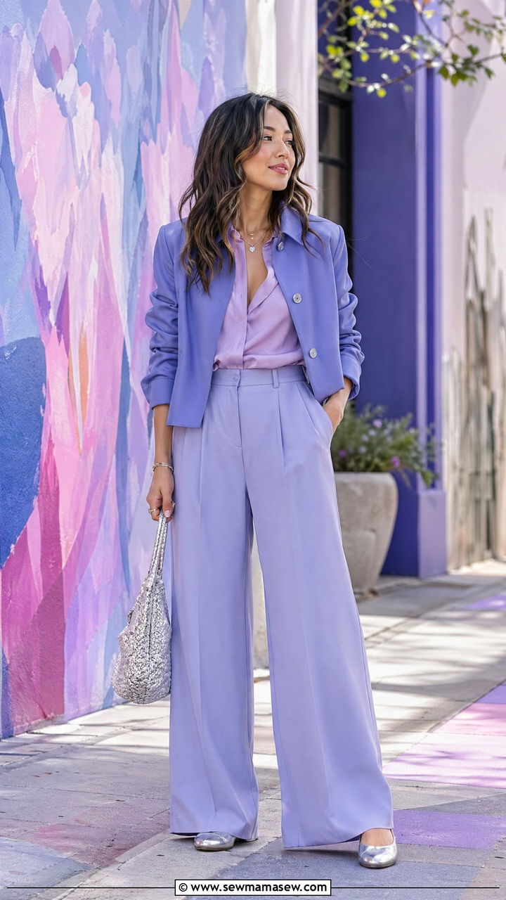 Periwinkle Blue Purple Tonal Outfit - 35 Tonal outfit ideas
