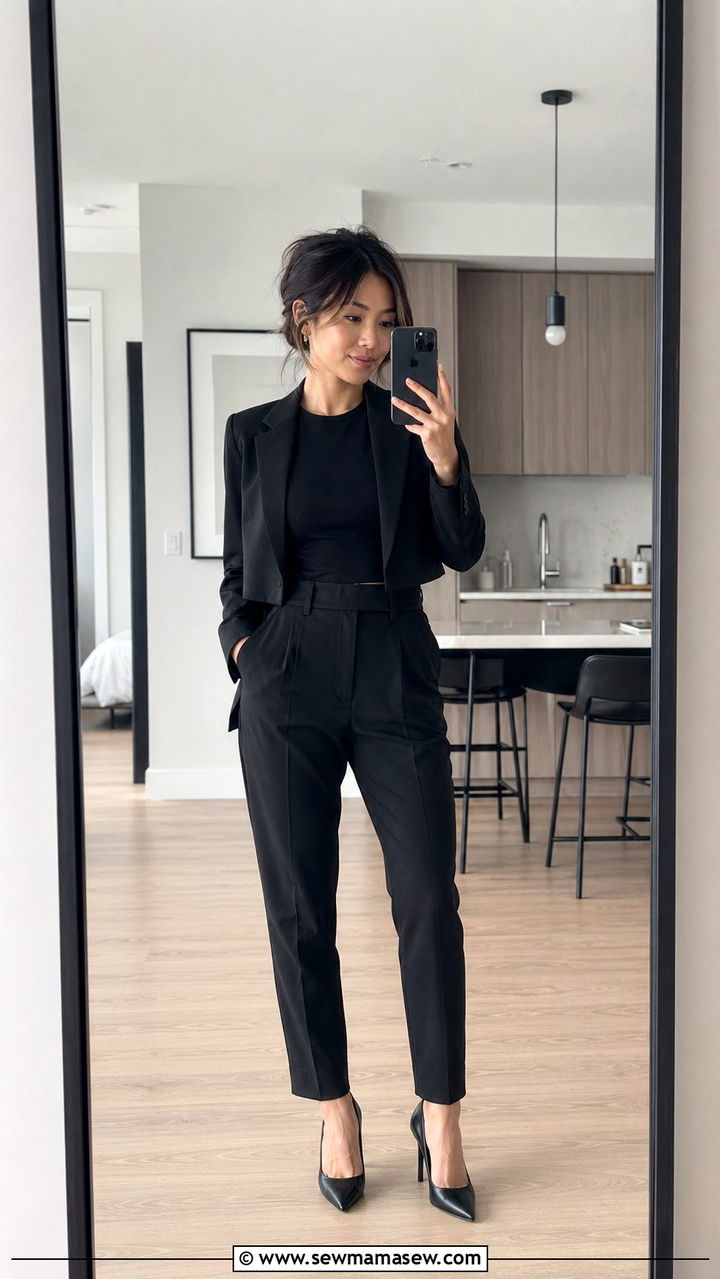 Petite Black Monochrome Co Ord Suit Outfit 2026 - 35 Petite outfit ideas 2026
