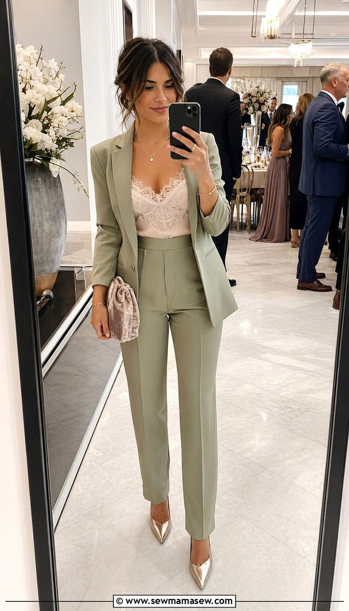 Petite Blazer and Trousers Wedding Guest Outfit - 35 Petite wedding guest outfits