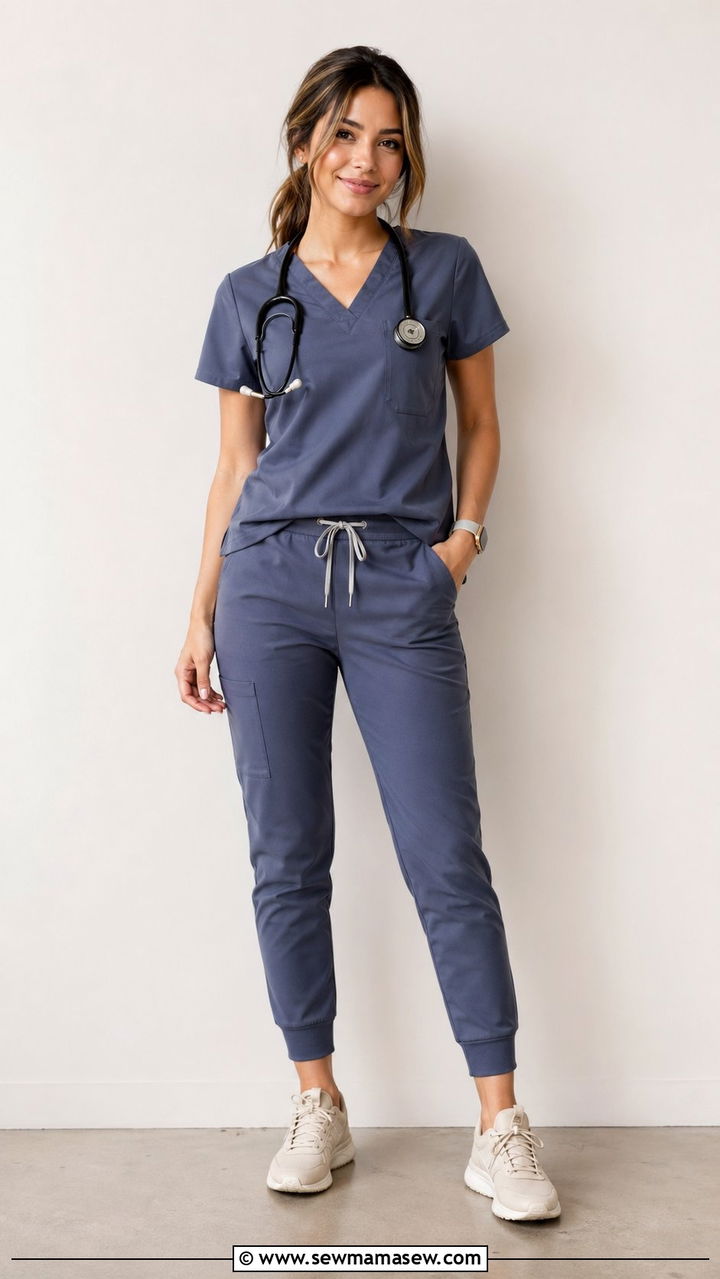 Petite Scrubs with Cropped Pants - 35 Scrubs outfit ideas