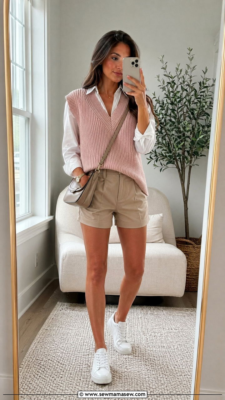 Pink Sweater Vest Spring Outfit - 35 Spring outfits in pink