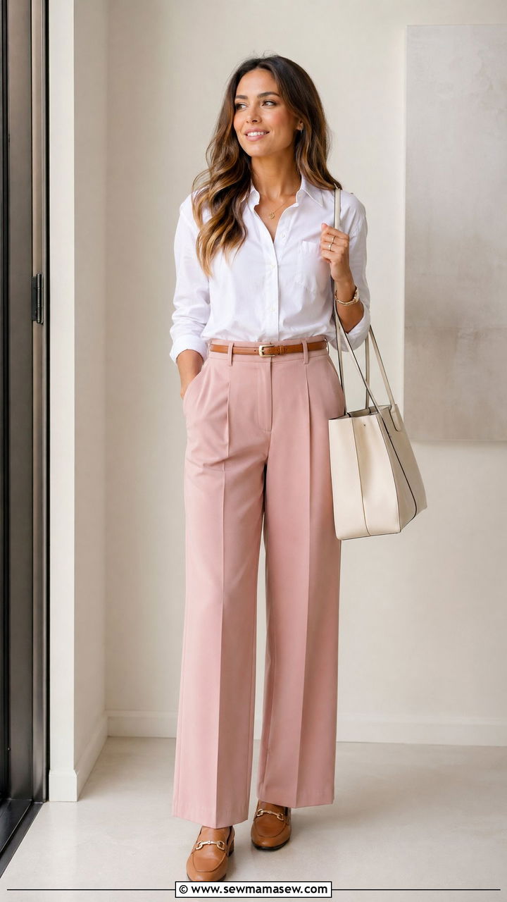 Pink Wide Leg Pants Spring Outfit - 35 Spring outfits in pink