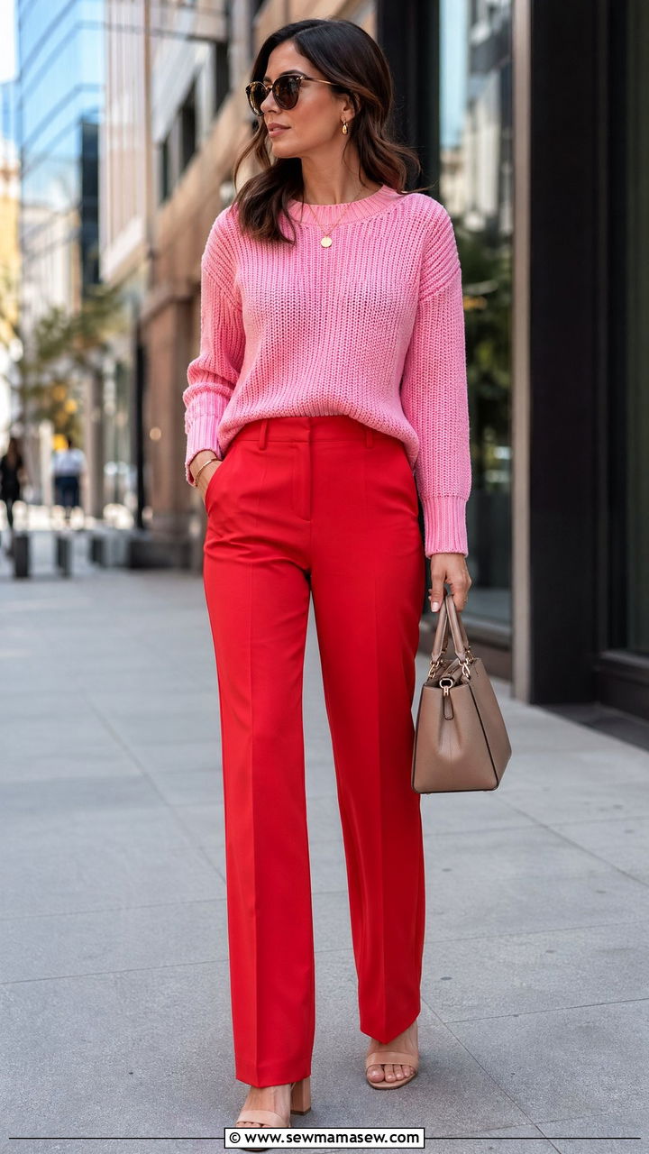 Pink and Red Spring Outfit - 35 Spring pink outfit ideas