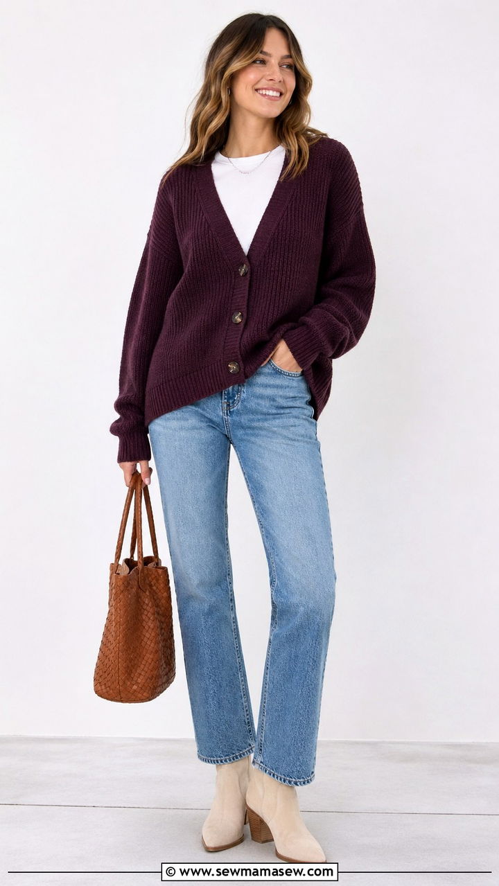 Plum Cardigan Outfit - 40 All plum outfit ideas