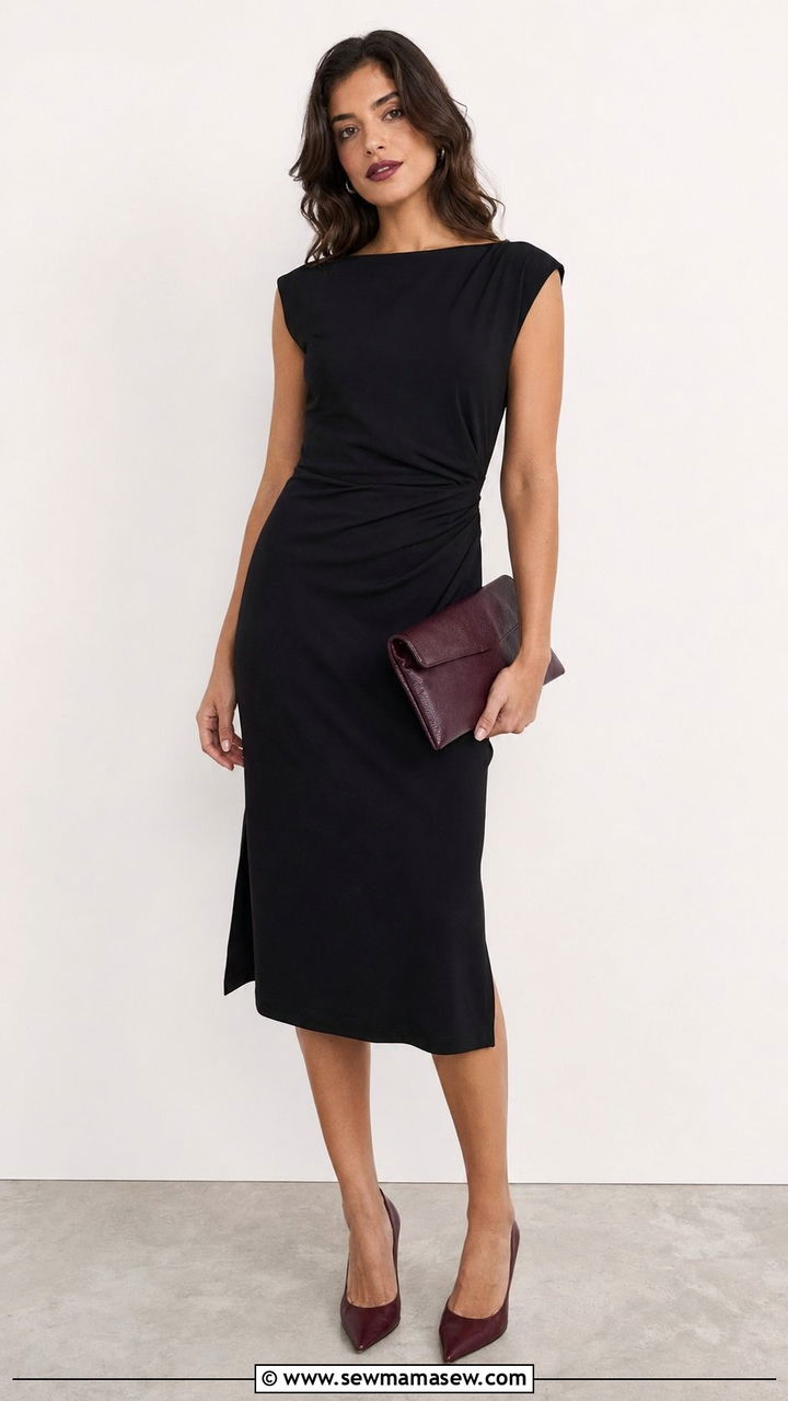 Plum accessories with all black outfit - 35 Plum outfit ideas