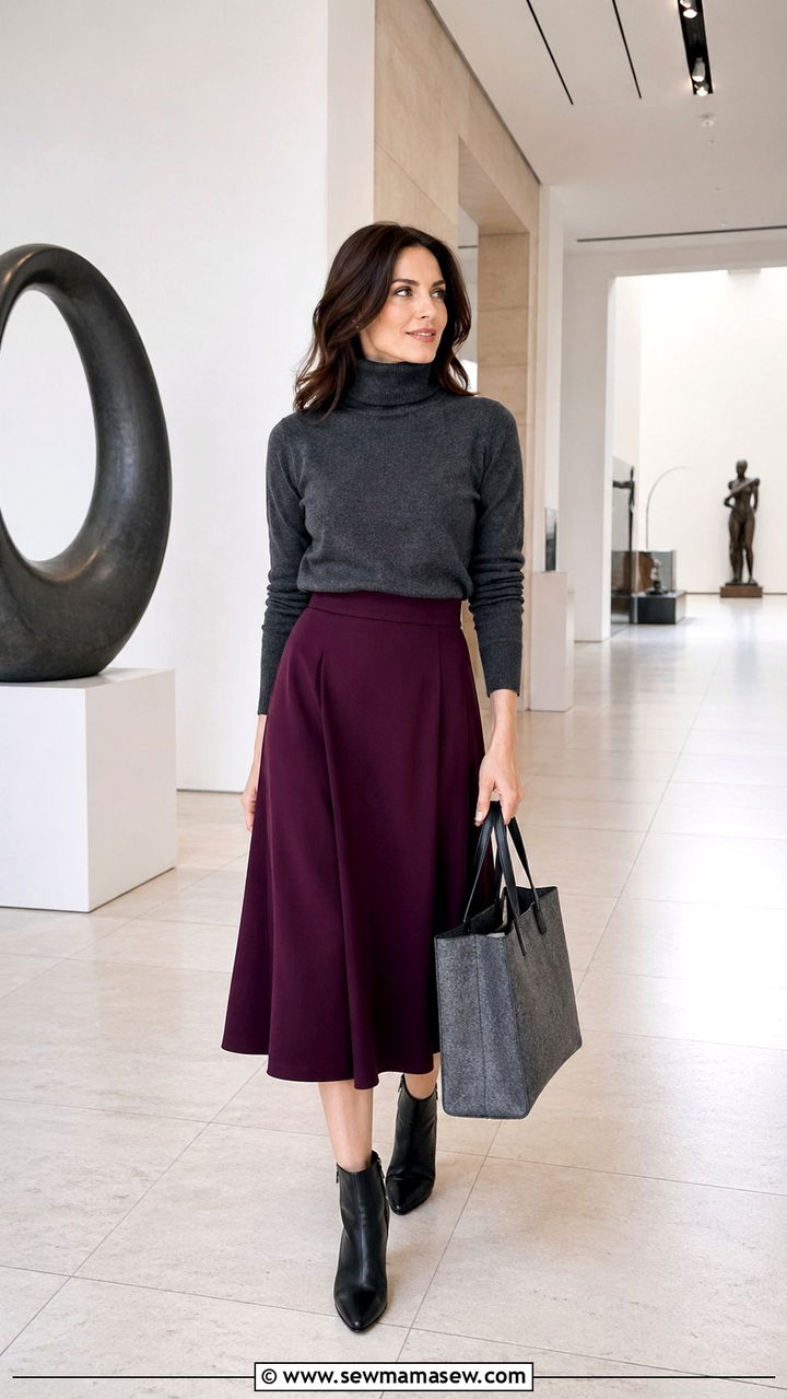 Plum and Gray Outfit - 40 All plum outfit ideas