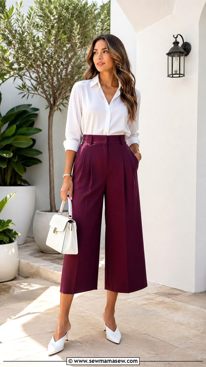 Plum and White Outfit - 40 All plum outfit ideas