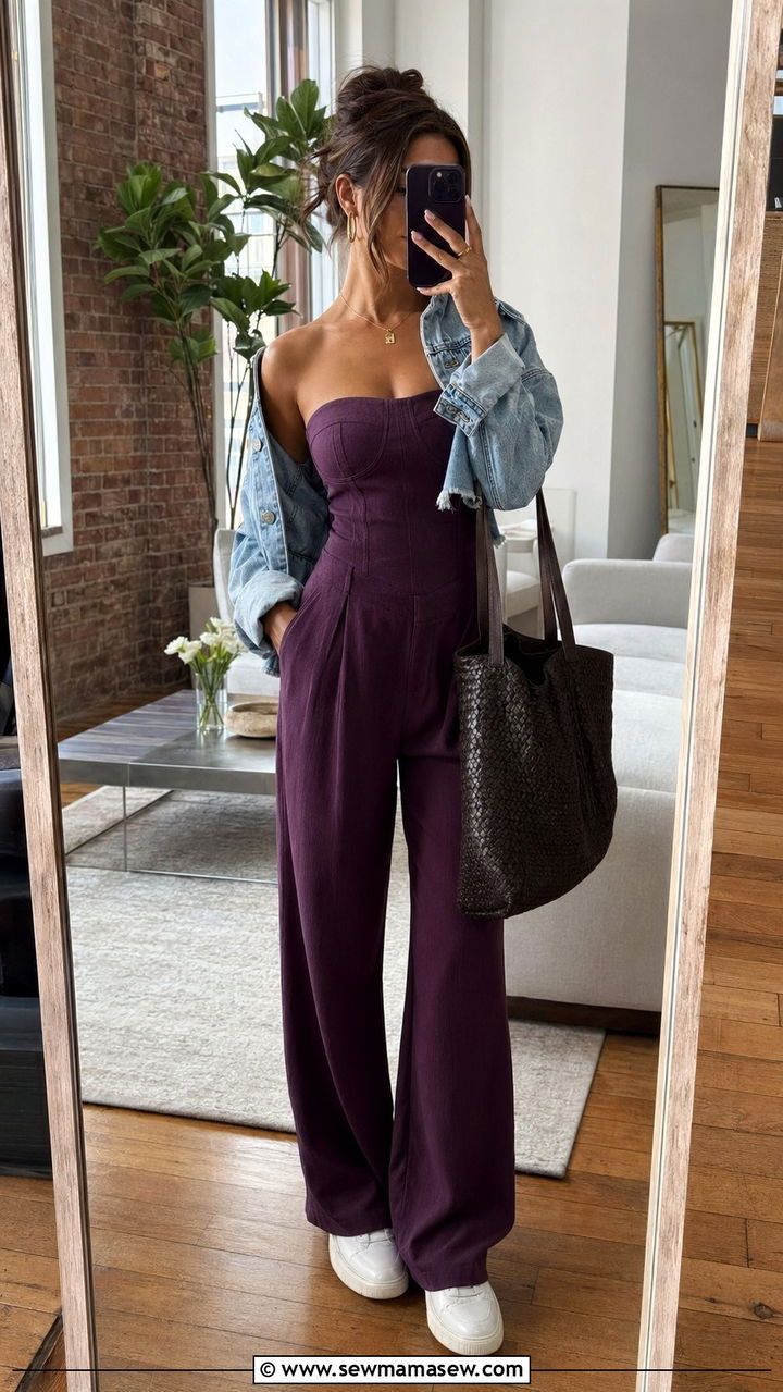 Plum corset jumpsuit outfit - 35 Plum outfit ideas
