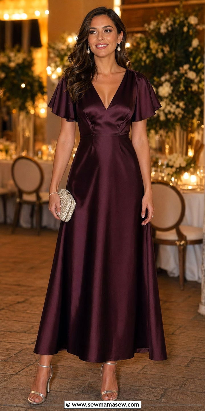 Plum wedding guest dress outfit - 35 Plum outfit ideas