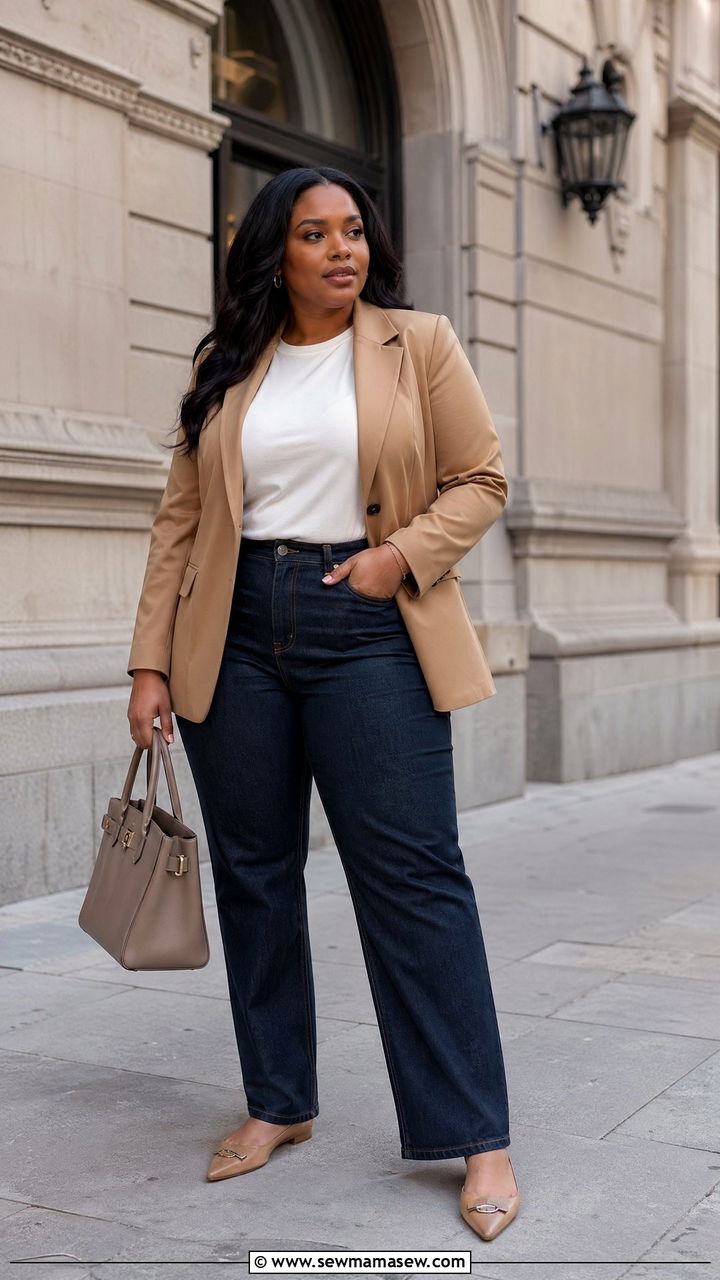 Plus Size Blazer and Jeans Outfit - 35 casual outfits for plus size women