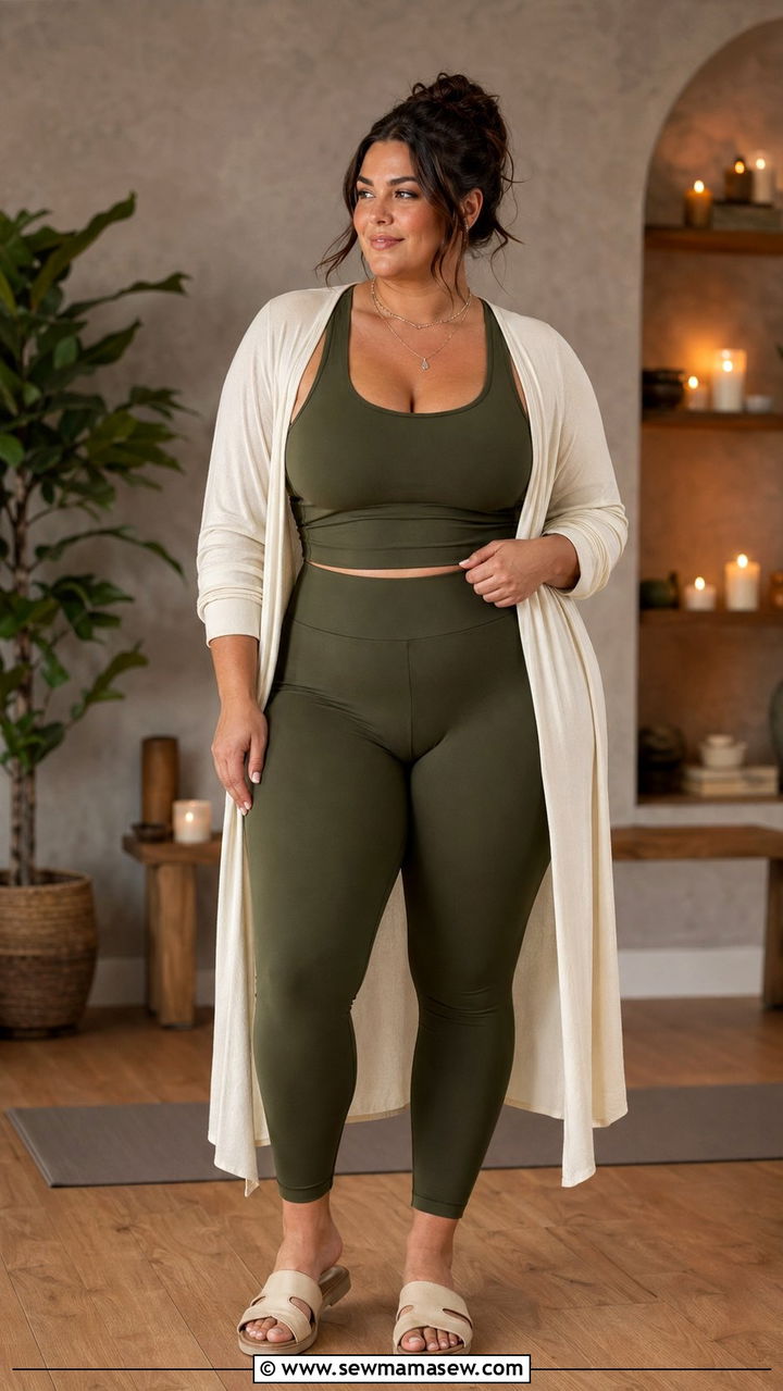 Plus Size Cardigan Yoga Outfit - 35 Plus size yoga outfit ideas