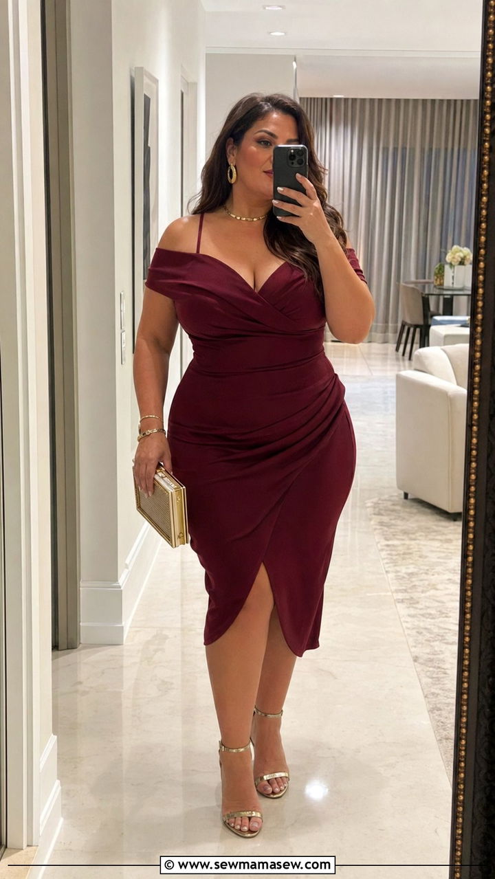 Plus Size Cold Shoulder Dress With Clutch Bag - 30 Best dresses for plus size