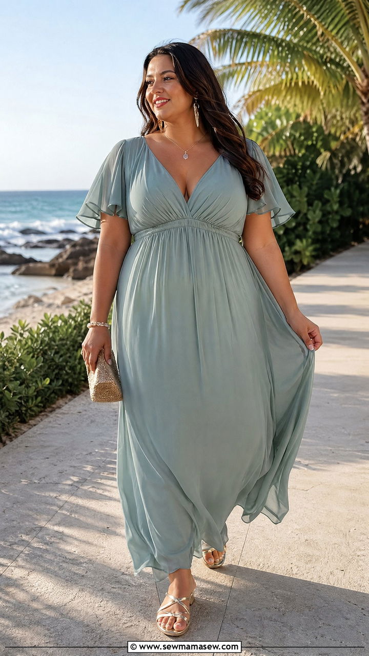 Plus Size Empire Waist Wedding Guest Dress - 35 Wedding guest outfits for plus size