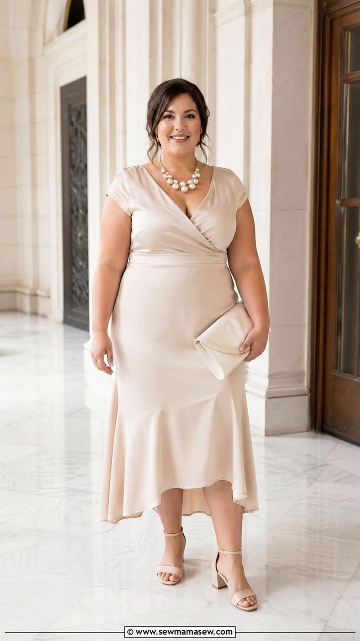 Plus Size Fit And Flare Midi Dress Courthouse Wedding - 35 Courthouse wedding outfits