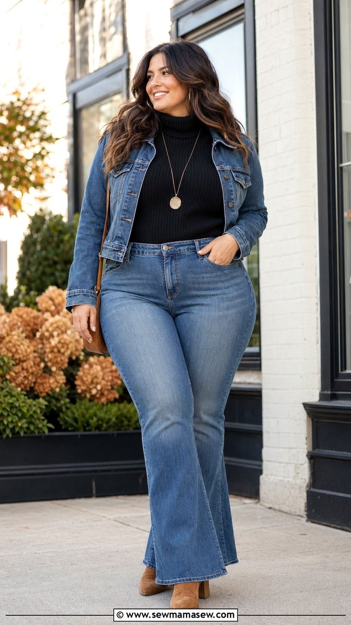 Plus Size Flare Jeans Outfit - 30 Best pants for plus size