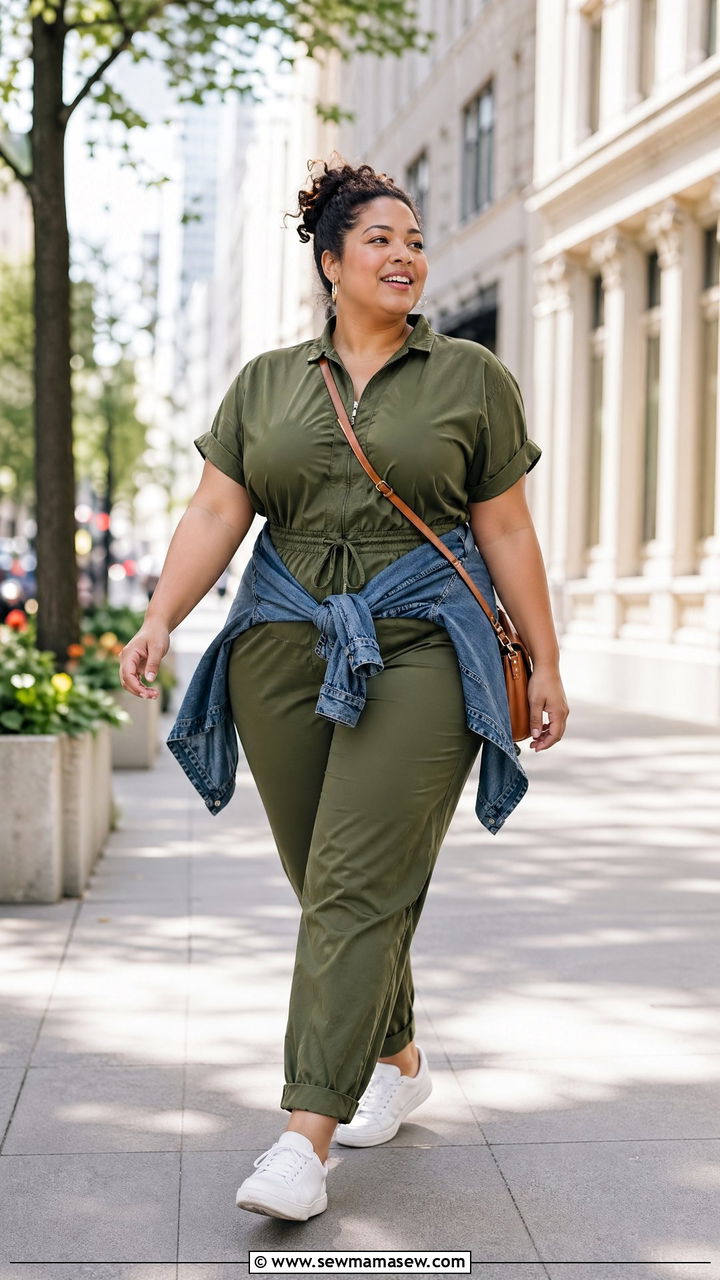 Plus Size Jumpsuit with Sneakers Outfit - 35 casual outfits for plus size women