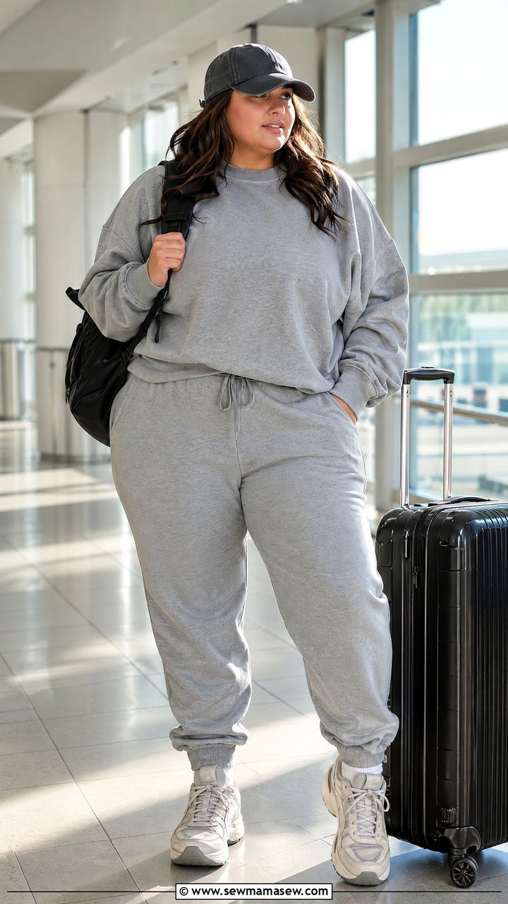 Plus Size Matching Lounge Set Outfit - 35 casual outfits for plus size women