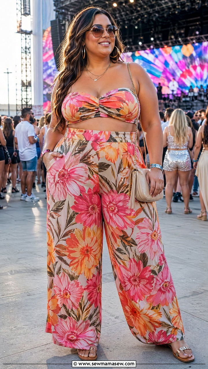 Plus Size Matching Two Piece Set Concert Look - 35 Concert outfits for plus size