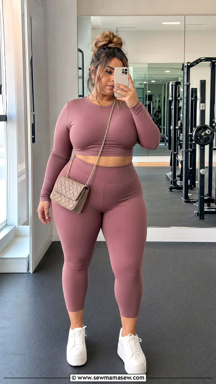 Plus Size Matching Yoga Set Outfit - 35 Plus size yoga outfit ideas