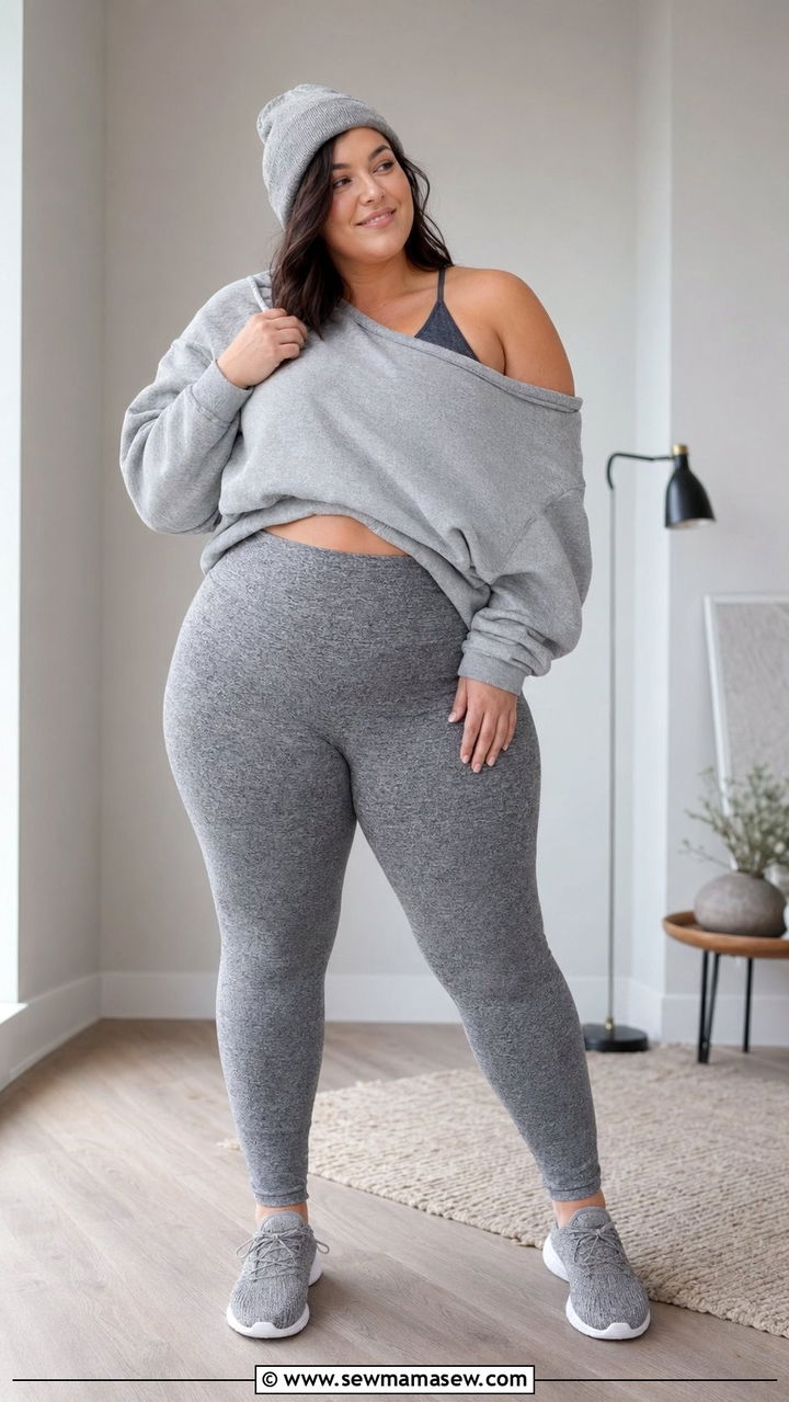 Plus Size Monochrome Yoga Outfit - 35 Plus size yoga outfit ideas