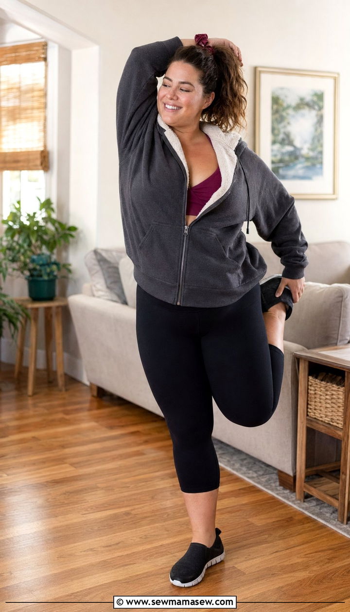 Plus Size Oversized Hoodie Yoga Outfit - 35 Plus size yoga outfit ideas