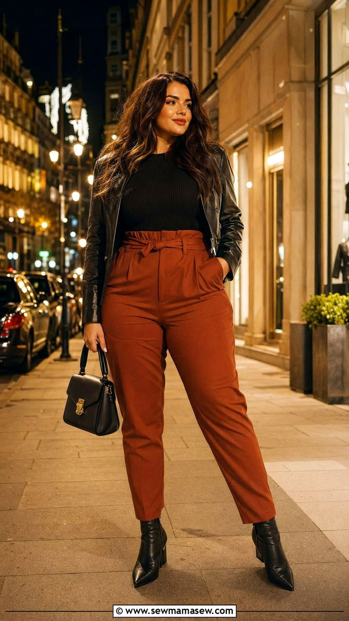 Plus Size Paperbag Waist Pants Outfit - 30 Best pants for plus size