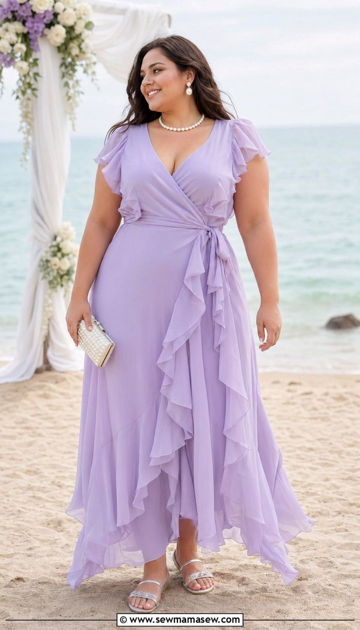 Plus Size Pastel Maxi Dress For Beach Wedding - 30 Beach wedding guest outfits plus size