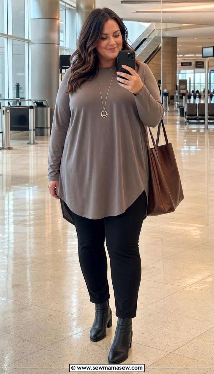 Plus Size Ponte Pull On Pants and Tunic - 35 Plus size outfit ideas size 20