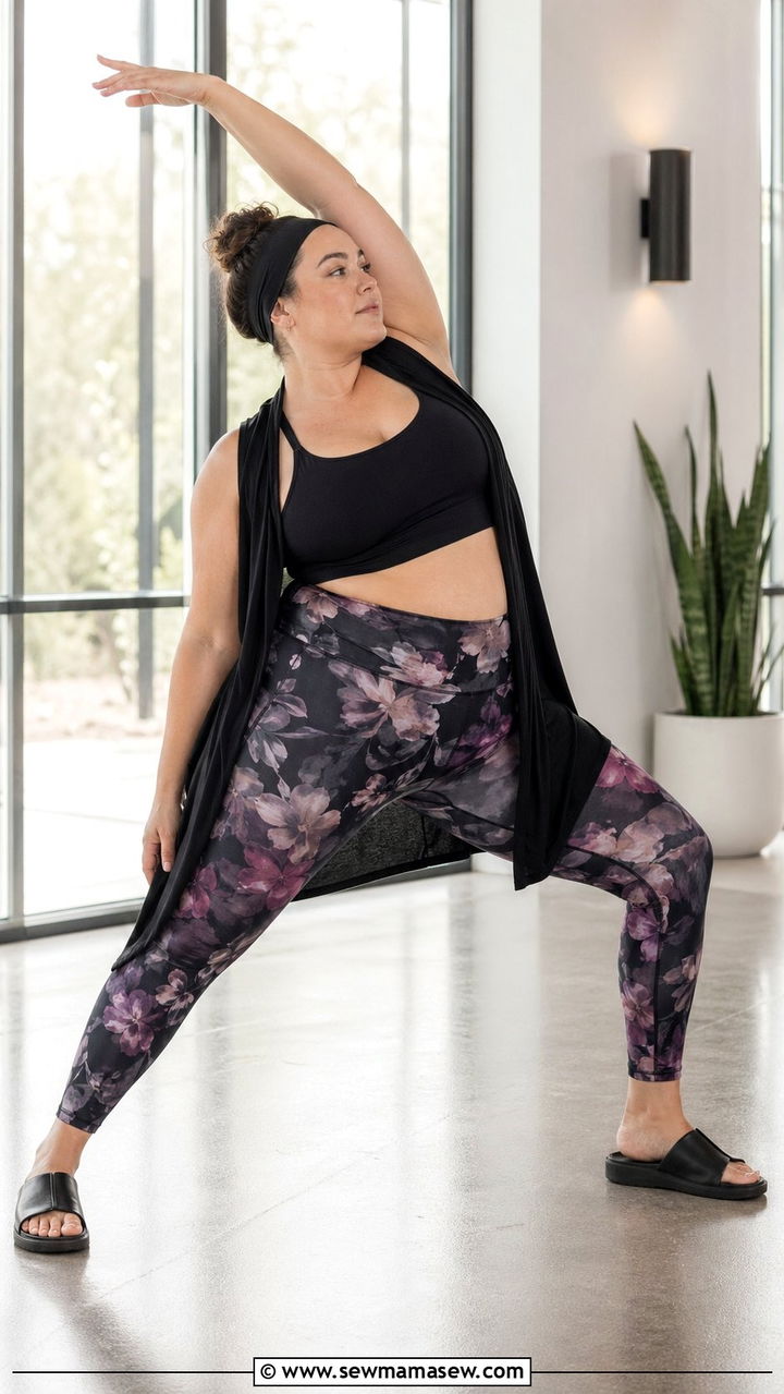 Plus Size Printed Leggings Yoga Outfit - 35 Plus size yoga outfit ideas