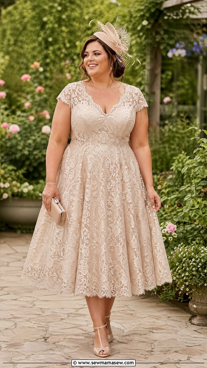 Plus Size Tea Length Wedding Guest Dress - 35 Wedding guest outfits for plus size