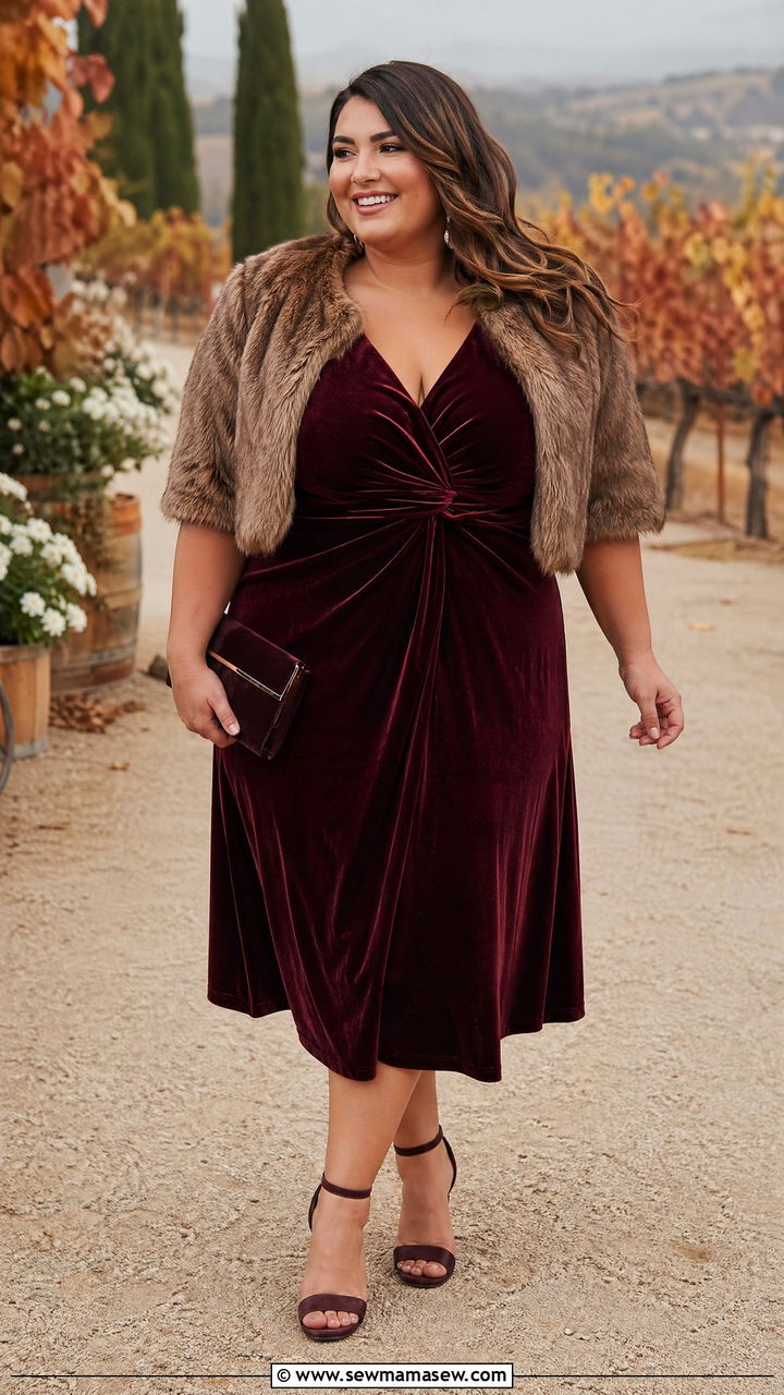 Plus Size Velvet Dress For Fall Wedding Guest - 35 Wedding guest outfits for plus size