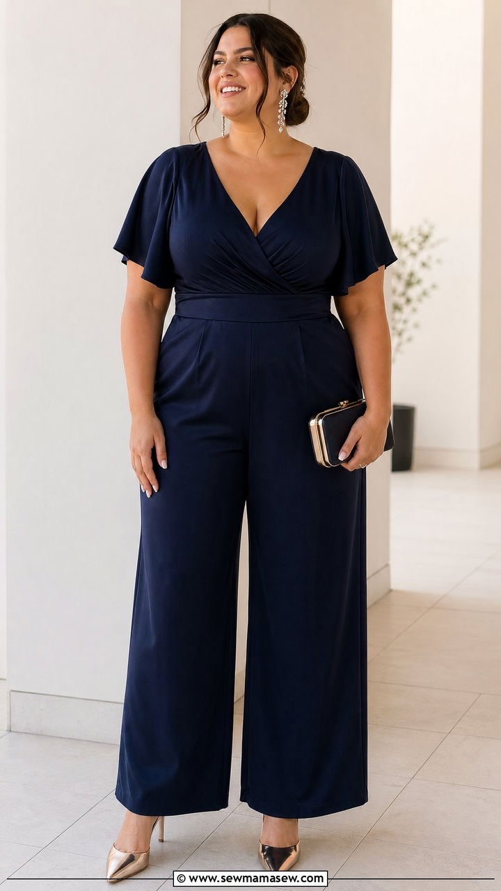 Plus Size Wedding Guest Jumpsuit With Heels - 35 Wedding guest outfits for plus size