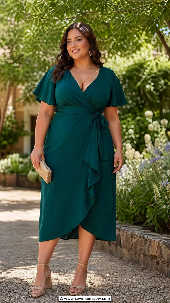 Plus Size Wrap Dress Wedding Guest Outfit - 35 Wedding guest outfits for plus size