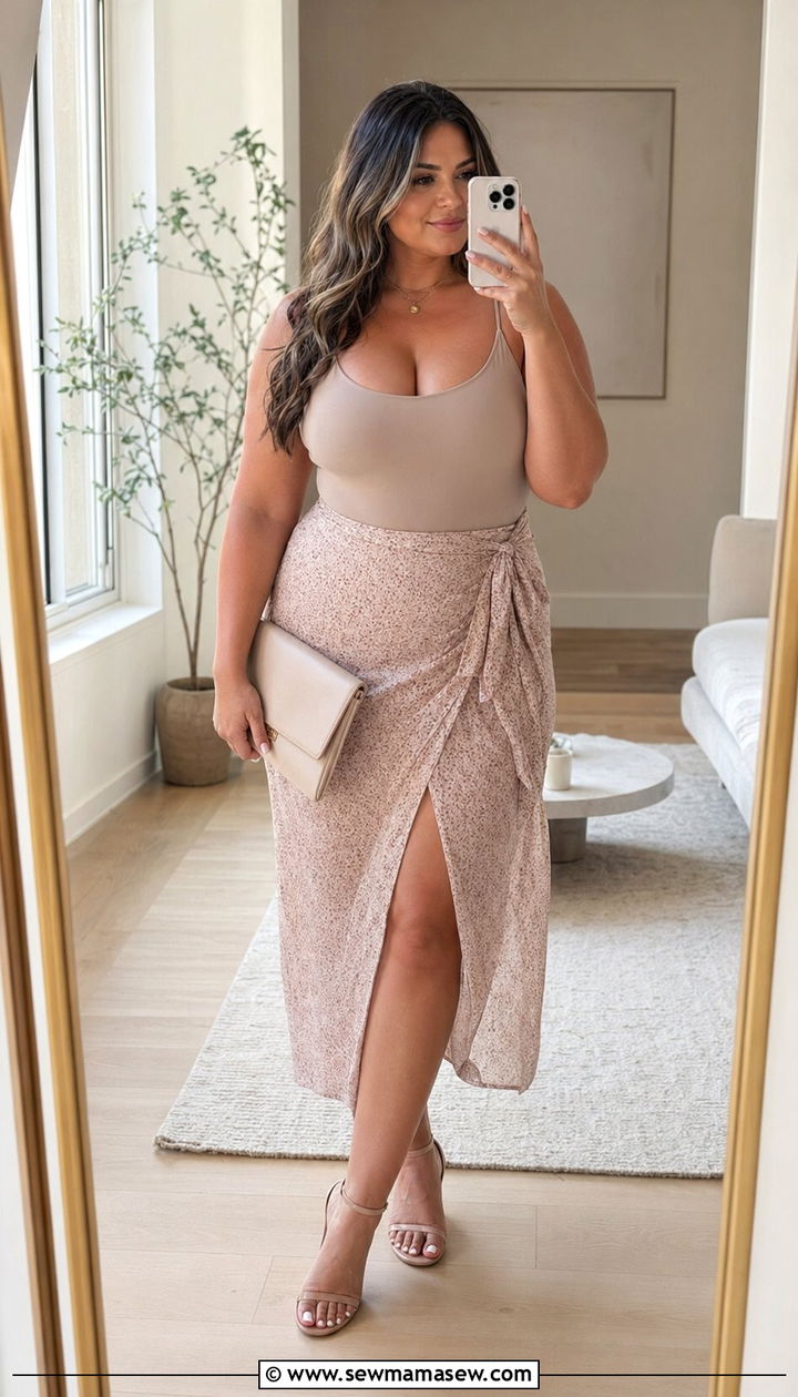 Plus Size Wrap Skirt With Bodysuit - 30 Best skirts for plus size
