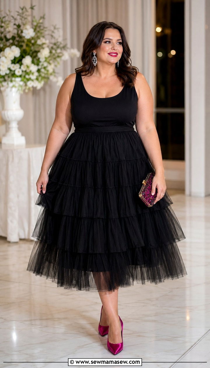 Plus size black dress wedding guest outfit - 35 plus size wedding guest outfit ideas