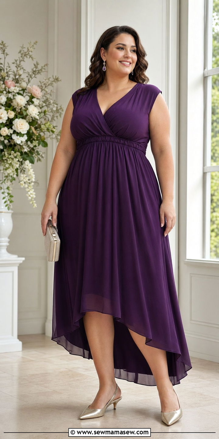 Plus size empire waist dress wedding guest outfit - 35 plus size wedding guest outfit ideas