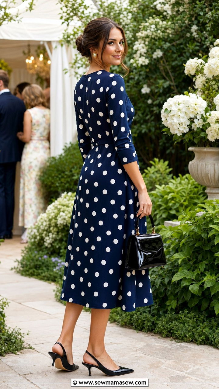 Polka Dot Dress Wedding Guest Outfit - 30 wedding guest outfits Pinterest