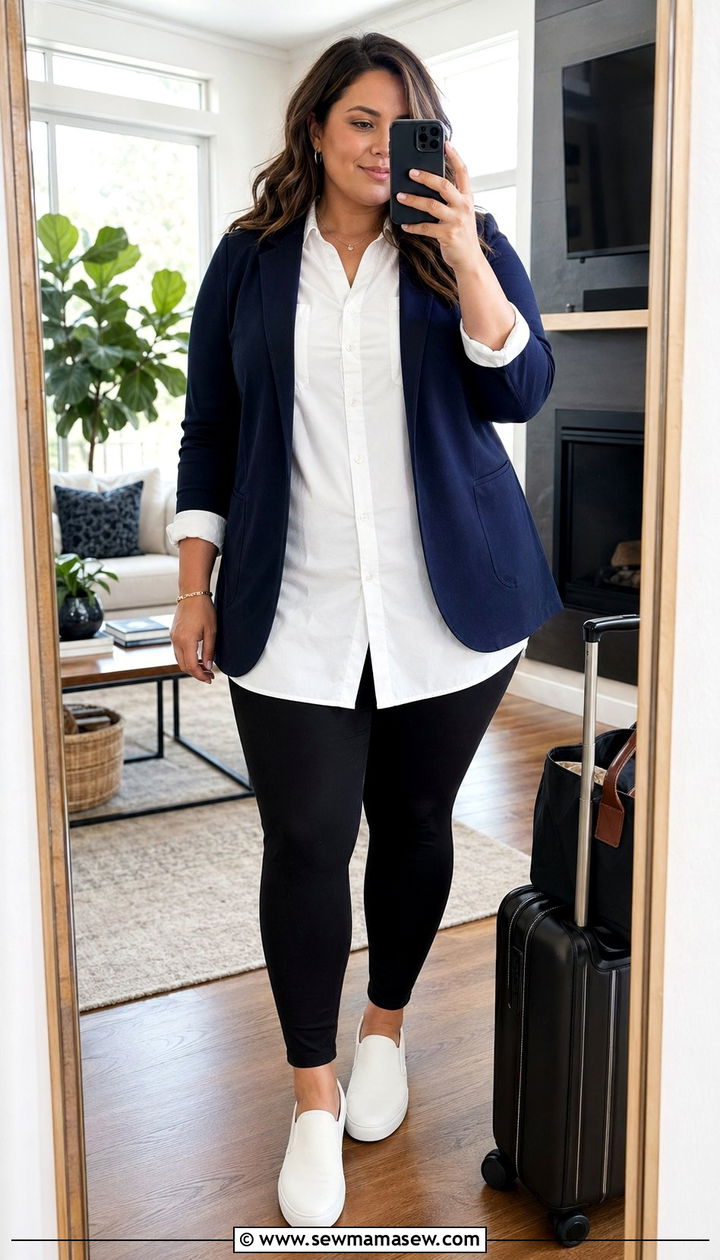 Ponte Knit Blazer With Leggings - 30 Best blazers for plus size
