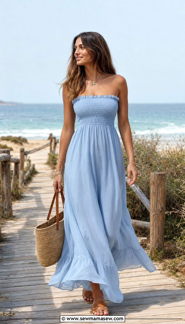 Powder Blue Maxi Dress Outfit - 35 Powder blue outfit ideas