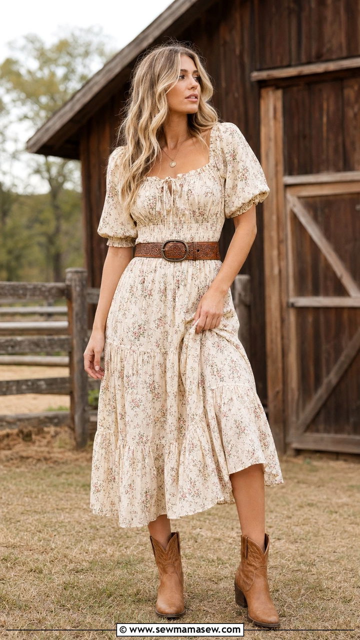 Prairie Dress With Western Boots - 30 Best dresses for tall women