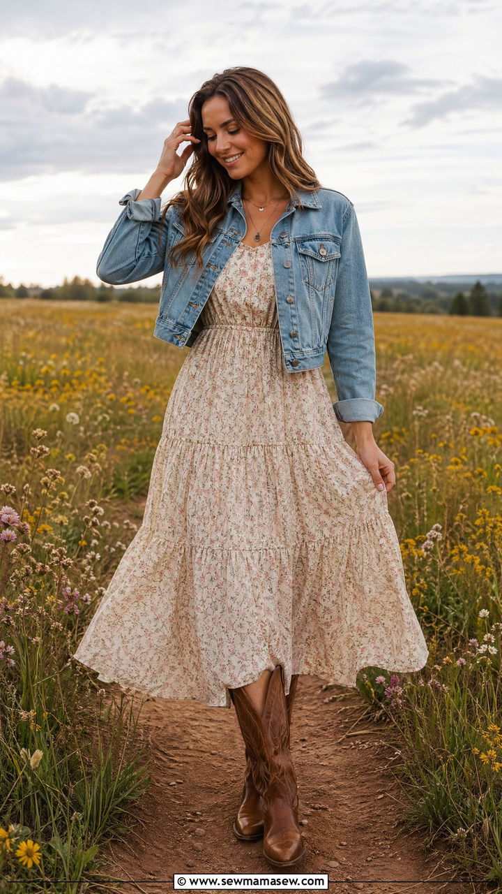 Prairie dress and cowboy boots outfit 2026 - 35 spring outfits 2026 women
