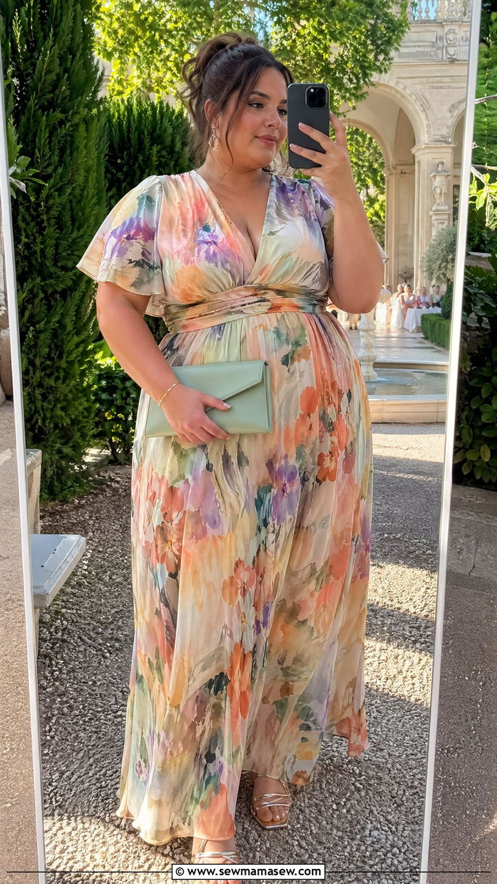 Print Maxi Dress for Wedding - 35 Wedding guest outfits plus size