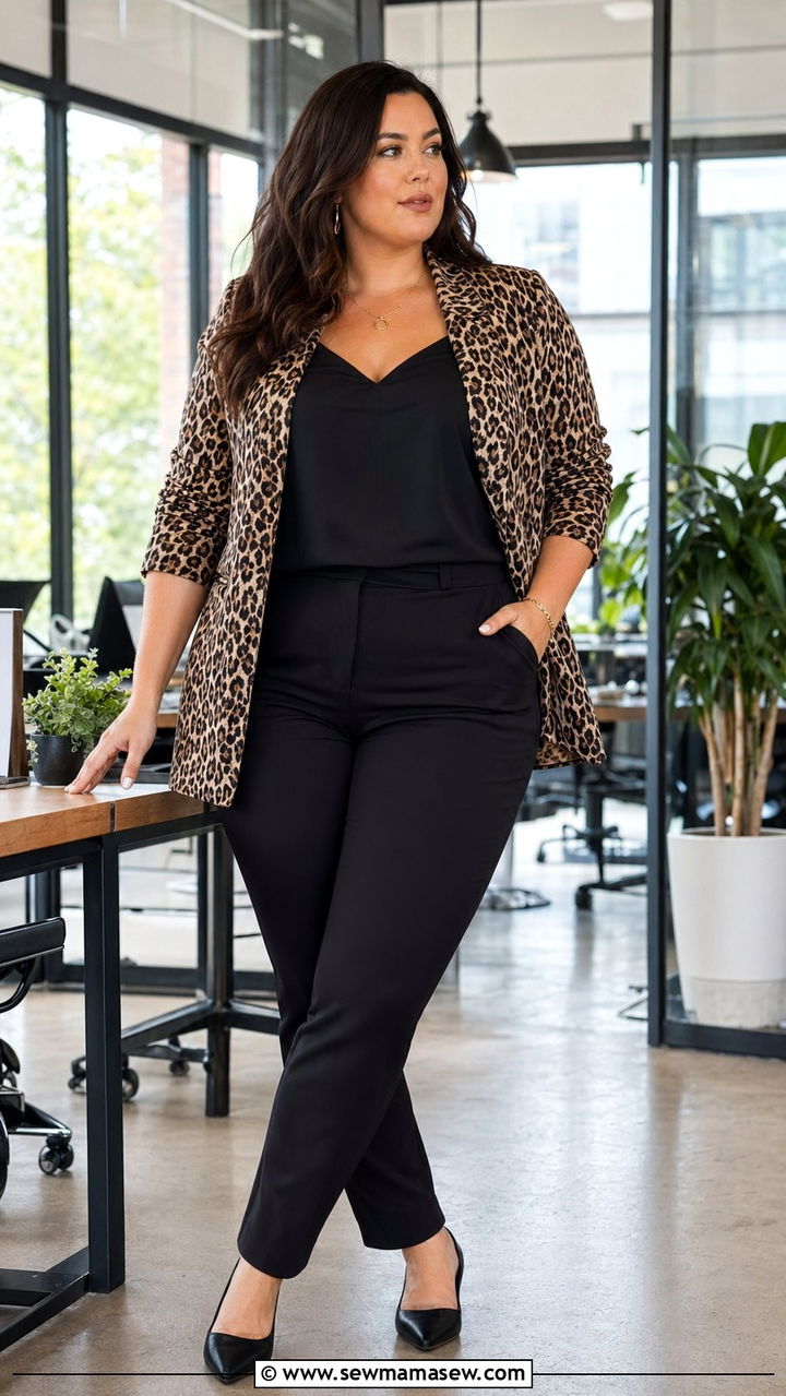 Printed Blazer With Solid Separates - 30 Best blazers for plus size