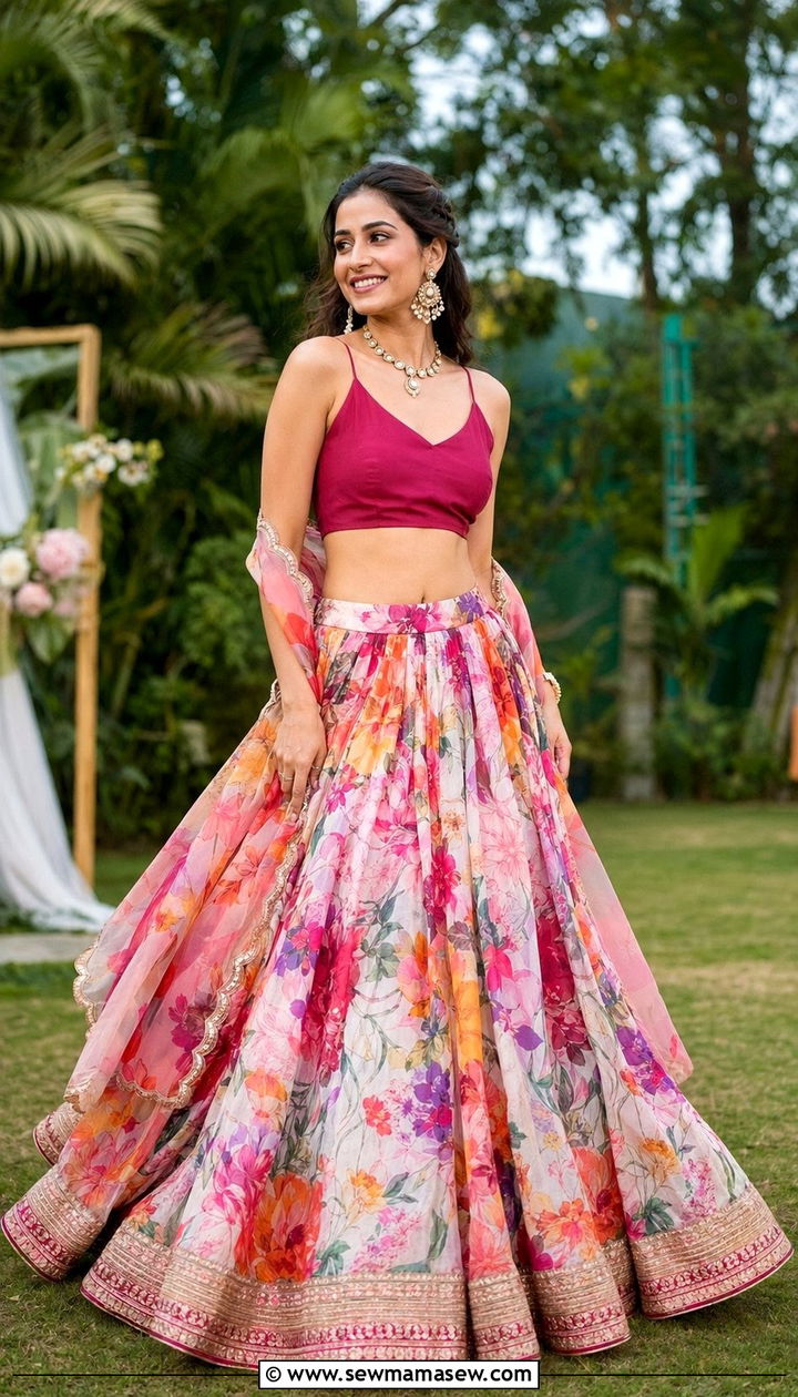 Printed Lehenga for Sangeet - 35 Sangeet outfit ideas