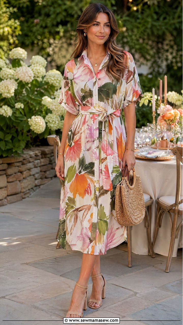 Printed Shirt Dress Summer Outfit - 35 Summer outfits with shirt dresses