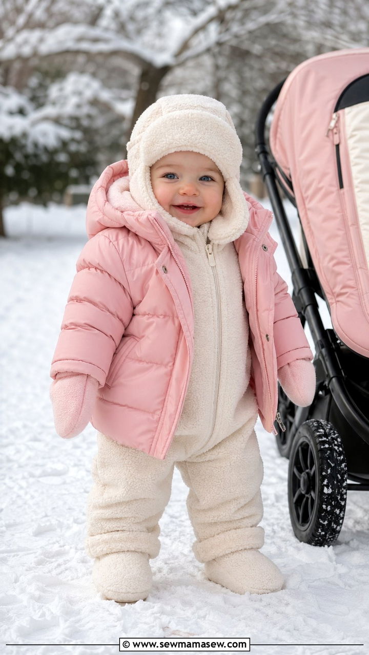 Puffer Coat and Snowsuit Outfit - 30 Baby girl outfit ideas
