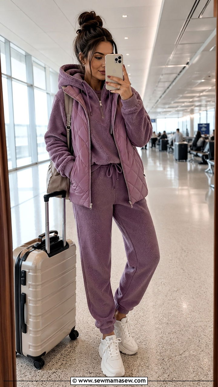 Purple hoodie and joggers outfit - 40 All purple outfit ideas