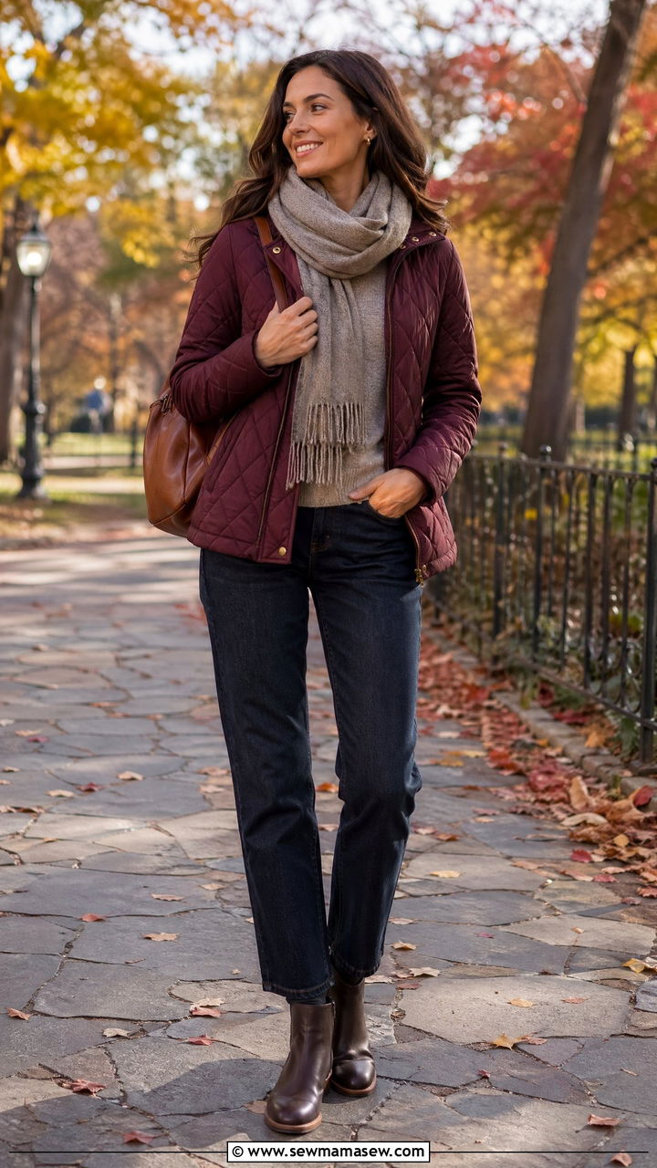 Quilted Jacket And Chelsea Boots Outfit - 35 shopping day outfit ideas